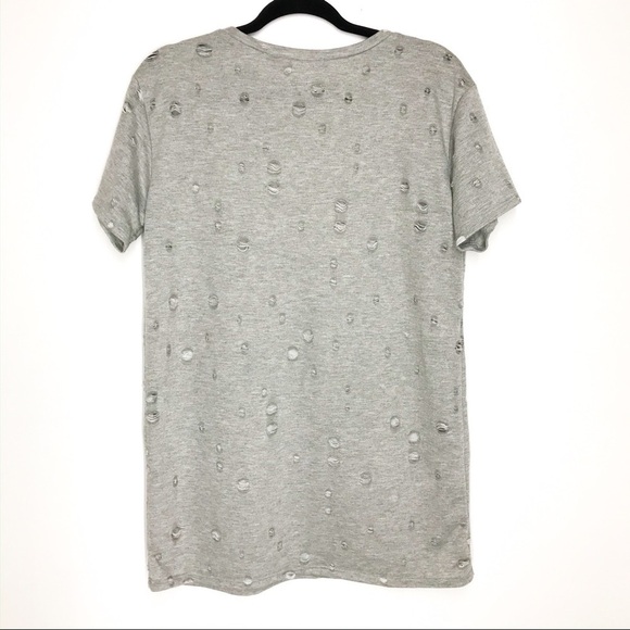 Local Lab 3D Rose Embroidered Distressed SS Top - Picture 3 of 8